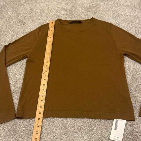 Jenni Kayne Mercer Crewneck Amber Brown Merino Wool - Size medium EUC - Picture 6 of 11